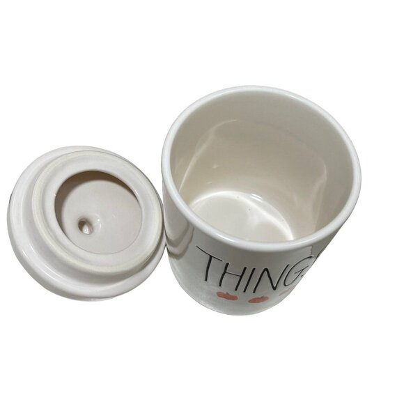Rae Dunn‎ Canister "THINGS" Orange Pumpkin White with Black LL New Witout Tags - Picture 3 of 3